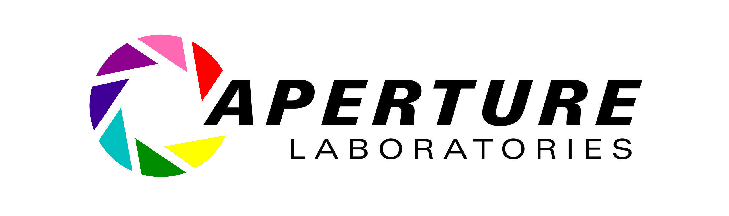Aperture Laboratories logo with the 1978 pride flag colours