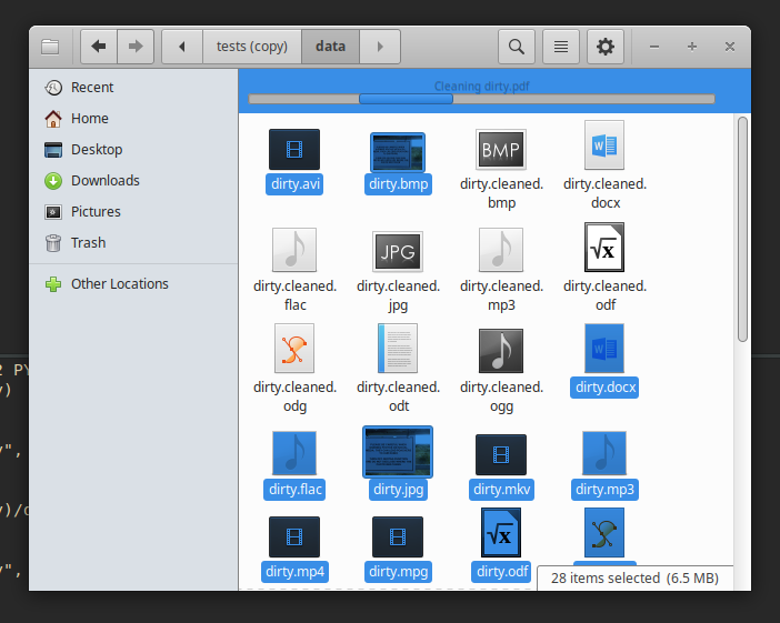 Mat2 cleaning files