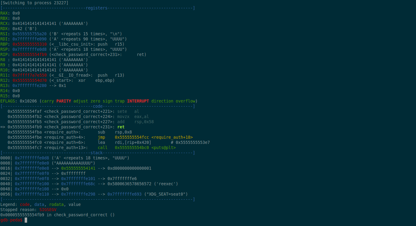 Stackstuff sigsegv